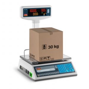 Kereskedelmi mérleg kétoldalas LED kijelzővel | 15 kg / 5 g - 30 kg / 10 g