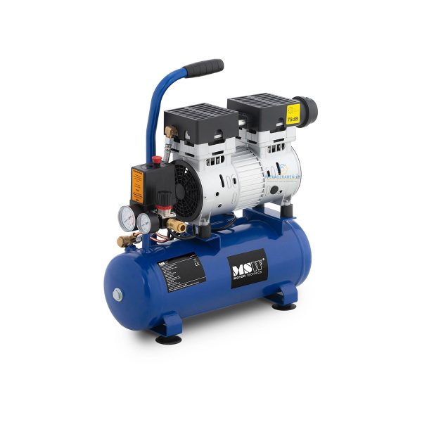 Olajmentes kompresszor - 8 L - 8 bar | 750 W, tökéletes eszköz kerekek vagy felfújható csónakok felfújására. Motor teljesítmény 750 W