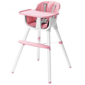 Gyerek étkező szék 2in1 | rózsaszín. Könnyedén kinyithatja a lábát, így a kis szék magas székré válik.