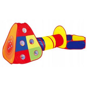 Gyerek sátor alagút, medence és labdák színes, a készlet 100 színes golyót tartalmaz, kreatív bújócska játékokkal gyerekekkel.