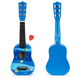 Fából készült gyermek gitár kék