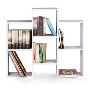 Modern könyvtár | fehér. A rács érdekes formája mellett a könyvtár nagyon praktikus és lehetővé teszi kedvenc könyvei, folyóiratai és egyebek tárolását.