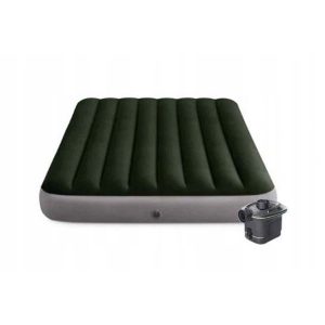 Felfujható matrac zöld - 203 x 152cm | 64779 ideális 2 fő számára, vastag PVC anyagból, felületét velúr anyag borítja.