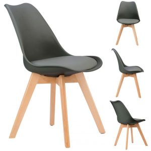 Székpárnás székkészlet - szürke, 4db VENICE, modern skandináv stílusban, tökéletes bútor a nappaliba vagy az étkezőbe.