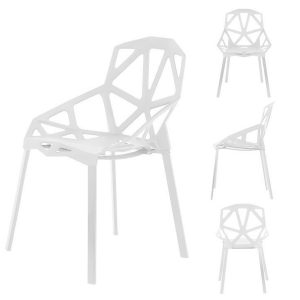 Modern székek - 4db | fehér a ModernHome székek dizájnkészlete, amely tökéletes bútor a nappaliba vagy az étkezőbe.