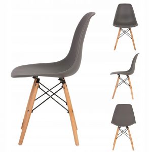 Étkező székek - sötétszürke, 4db | ITALIANO, érdekes formájának köszönhetően tökéletesen illeszkedik bármely helyiségbe. Maximális terhelés 120 kg-ig.