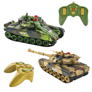 Távirányító tank - a különböző frekvenciák miatt egyszerre kettőnek is lehetővé teszi a játékot. A használt fényeknek és hangoknak köszönhetően a tank valódinak tűnik.