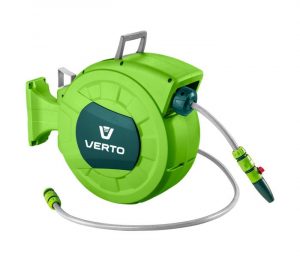 A VERTO automatikus tekercselő tömlő egy komplett készlet nem csak a kert öntözéséhez. Akár 20 m-es tömlő egy másik 2 m-es csatlakozótömlővel.