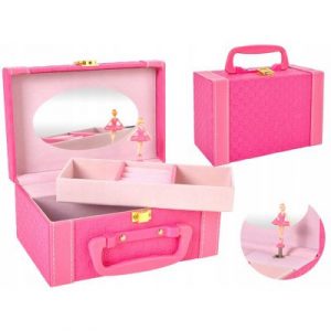 Játékdoboz - balerina rózsaszínű ékszerdoboz kihúzható polccal, alatta értékes ajándéktárgyakat, titkos kincseket tárolhatsz.