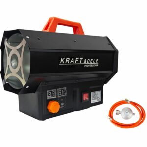 Gázfűtés 25kW + szabályozó és tömlő KD11731 beépített termosztáttal, hőmérséklet szabályozással. A beállításoknak megfelelően automatikusan működik.