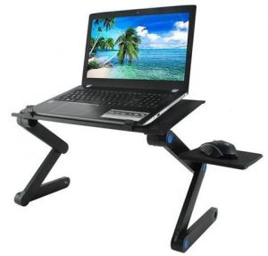 Összecsukható laptop asztal - 27x48x48 cm | fekete - sikeresen használható otthon, ágyban, úton vagy bárhol, ahol szüksége van rá.