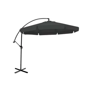 Napernyő a teraszon szürke - 350 cm | MUDP-HG300 esernyő könnyű dönthető, nap és UV sugárzás elleni védelem, teraszon, medencéhez és grillezéshez.