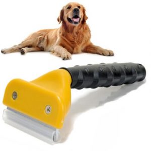Fésű - kefe kutyának és macskának sárga-fekete egy olyan eszköz, amellyel gyorsan megszabadulhatunk a kutyák, macskák vagy lovak hajhullásától.