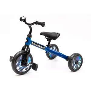 Gyermek tricikli - kidobó és 3 az 1-ben kerékpár kék-fekete a legjobb szórakozást és rendkívül könnyű mozgást ígéri.