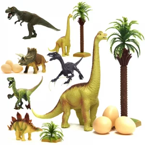 A 14 db-os dinoszaurusz figura készlet egy egyedi figurakészlet, amely 6 különböző őskori lényt ábrázol. Alkoss egy történelem előtti világmodellt!