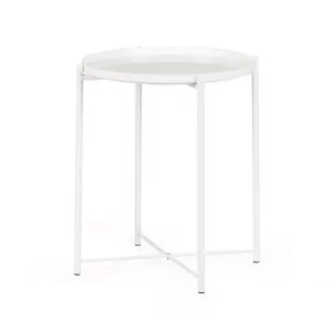 Az egyszerű, kerek fehér dohányzóasztal tökéletes bútor minden olyan helyre, ahol jól jön egy stílusos és funkcionális bútor.