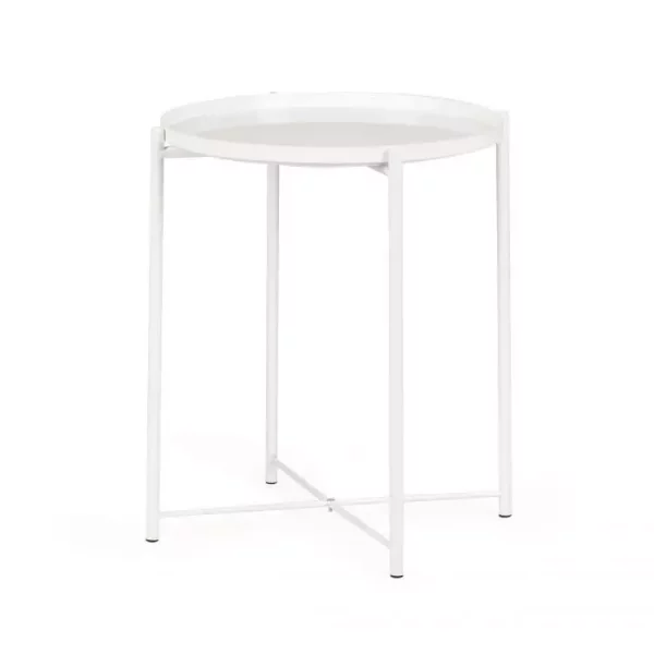 Az egyszerű, kerek fehér dohányzóasztal tökéletes bútor minden olyan helyre, ahol jól jön egy stílusos és funkcionális bútor.