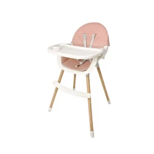 Gyerek étkezőszék 2 az 1-ben rózsaszín Ételtálcával biztosítja a gyermek kényelmét a közös étkezés során. Csúszásgátló lábakkal ellátott szék.