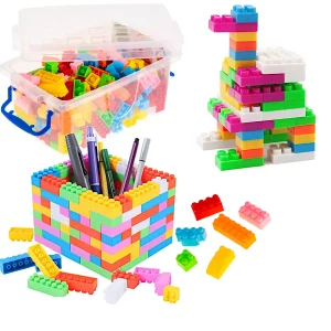 Gyermekdoboz készlet 240 blokk tökéletesen serkenti a gyermek fantáziáját és kreativitását. Különféle mintákat készíthet belőlük.