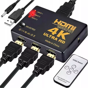 HDMI hub – A 4K kapcsoló + távirányító minden HDMI-csatlakozóval rendelkező eszközzel kompatibilis.