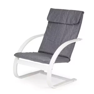 Kényelmes hintaszék ModernHome | A szürke-fehér tökéletes bútordarab, amely kiegészíti a klasszikus és a modern belső teret.