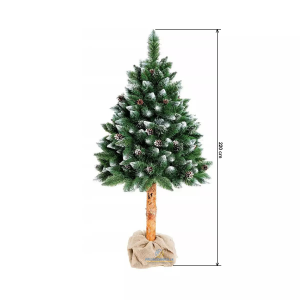 Műkarácsonyfa, ezüstfenyő és fenyőtoboz 220 cm, vastag tűk kristályokkal és tüskékkel kidolgozva, valódi fenyőfa.