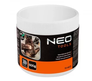 A NEO TOOLS márka speciális gélpasztája kézmosáshoz, amely megbirkózik azokkal a szennyeződésekkel, amelyeket a közönséges szappan nem képes kezelni.