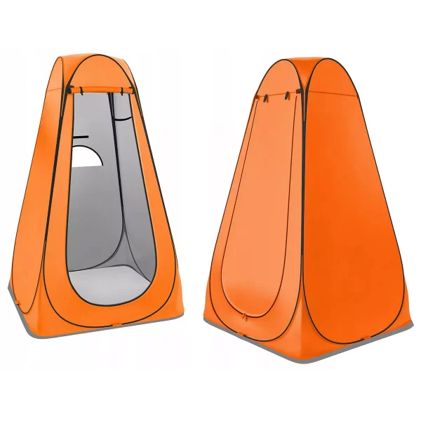 Strand pelenkázó sátor - zuhanykabin WC narancssárga öltözőnek, zuhanyzónak vagy turista wc-nek is használható. Magasság: kb. 185 cm.
