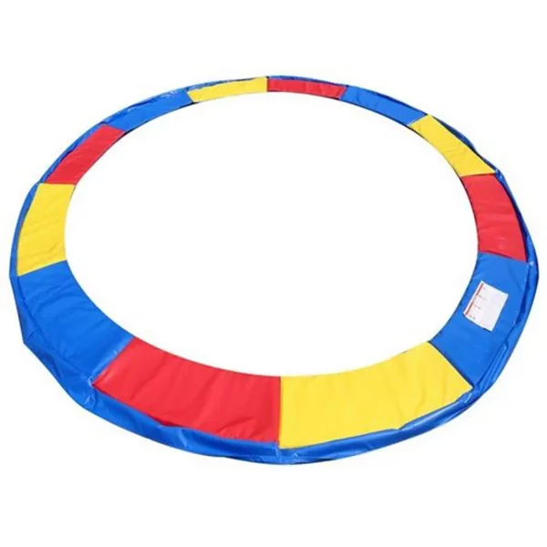 A trambulinrugós huzat - színes, 360-370 cm kétszer vastagabb párnázás garantálja gyermekei játékának biztonságát és növeli a rugók szigetelését.