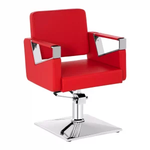 Fodrász szék lábtartó nélkül Bristol - piros | modell: Bristol Red. Kényelem, hidraulikus szivattyú, egyszerű telepítés és tisztaság.