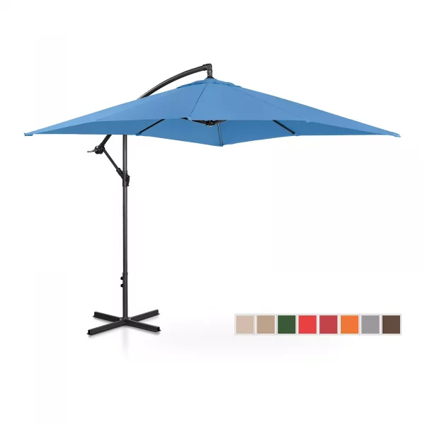 Napernyő a teraszon (kék) - 250 x 250 cm, UNI_UMBRELLA_SQ250BL modell 10250077 jelzéssel egy szabadban használható napernyő.