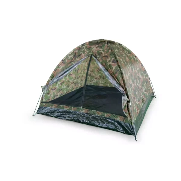 Kempingsátor 4 személyes, terepszínű | 200x200cm, összecsukható sátor erdei kiránduláshoz, éjszakai horgászathoz vagy egyszerűen csak a saját kertben való éjszakázáshoz.