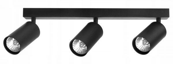 Mennyezeti / fali spotlámpa - fekete | 3 x GU10 - fali vagy mennyezeti lámpaként is használható. Alumíniumból készült.