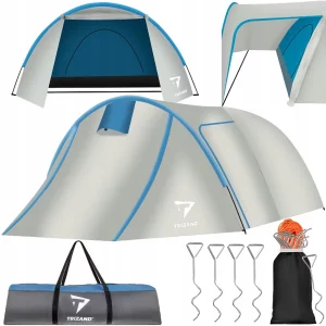 3 személyes turista/kemping sátor előszobával - a ragasztott varratoknak köszönhetően a sátor 6000 mm-ig rendkívül vízálló.