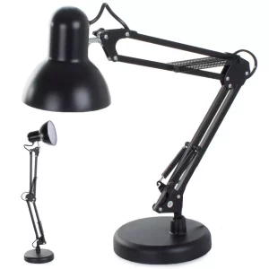 Irodai asztali lámpa - állítható 40W | a fekete tökéletesen megvilágítja az asztalát, és ezáltal hozzájárul a munkakörülmények javításához.