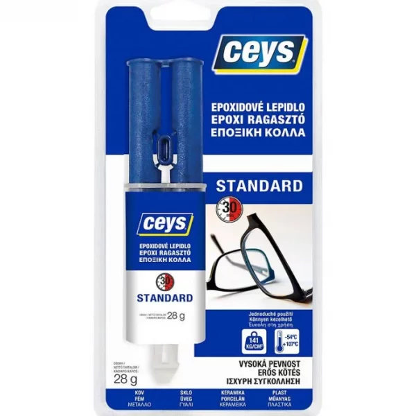 Kétkomponensű ragasztó Ceys EPOXICEYS Standard - 28 g - kikeményedés után csiszolható, fúrható és festhető, víz- és oldószerálló.