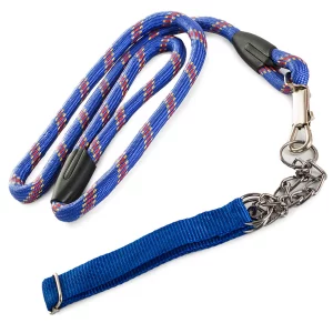 Kutya póráz nyakörvvel 120cm / 1,3cm | kék - ideális megoldás hosszú sétákhoz kedvencével. Maximális kényelmet biztosít.