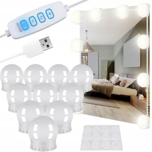 LED-es lámpák tükörhöz / fésülködőasztalhoz - három különböző árnyalatban ragyognak - hideg fehér, nappali és meleg fehér.