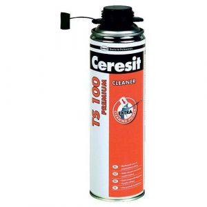 PUR habtisztító CERESIT TS 100 - 500 ml - friss habfoltok eltávolítására és felhordó pisztolyok tisztítására szolgál.