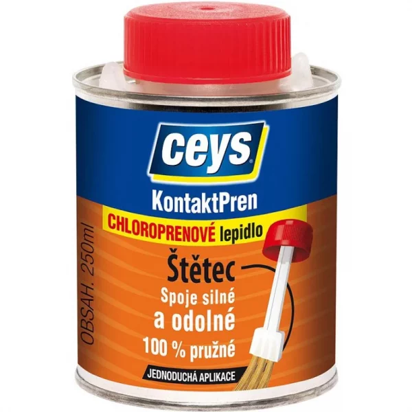 Ecsettel ragasztó Ceys Kontaktpren - 250 ml - nagyon erős, tartós és rugalmas kötéseket ér el.