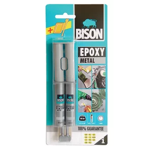 Bison Epoxy fémragasztó 24ml - különösen alkalmas fémtárgyakhoz. Rendkívül ellenálló a szélsőséges körülményekkel szemben.