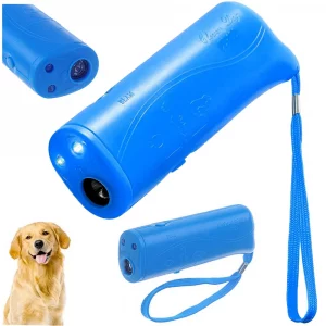 Ultrahangos kutyariasztó | kék - ultrahanghullámok kibocsátására szolgál, amelyeket a kutyák 15 m távolságig hallanak.