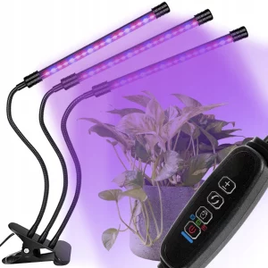 3x lámpa növények termesztéséhez és termesztéséhez 60 LED + távirányító és időzítő - 630nm (piros fény) és 470nm (kék fény) és lila fényt bocsát ki.