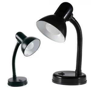 Az állítható asztali lámpa - fekete - rugalmas fejhíddal van felszerelve, amely nagy lehetőséget biztosít a fény beesési szögének beállítására.