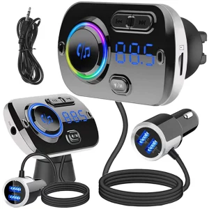 FM bluetooth autós adó USB 5.0 8in1 - 3 módja van a zenelejátszásnak: bluetooth, SD kártya, AUX. Formátum: MP3, WMA, WAV, FLAC.