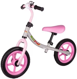 Gyermek kidobó/kerékpár - 30 kg-ig | szürkés-rózsaszín - a tökéletes megoldás az igazi biciklizés kalandjának elindításához.