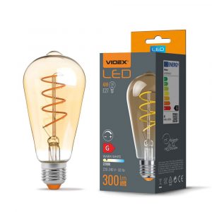 LED-es szabályozható izzó 4W E27 ST64 - a dekoratív világítás és az energiahatékonyság kombinációja. Fényáram: 300 Lm. Egyenértékű: 28W