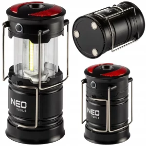 LED kempinglámpa 200lm 3in1 NEO | 99-030 - 3 világítási funkcióval rendelkezik: zseblámpa, lámpa, piros figyelmeztető lámpa. Kihúzható konstrukció.