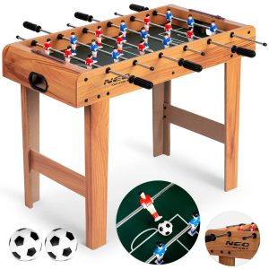 Fából készült asztali foci 70x37x62cm | NS-802 - a nagyszerű, kiegyensúlyozott labdák növelik a játék kényelmét. 18 színes játékos.