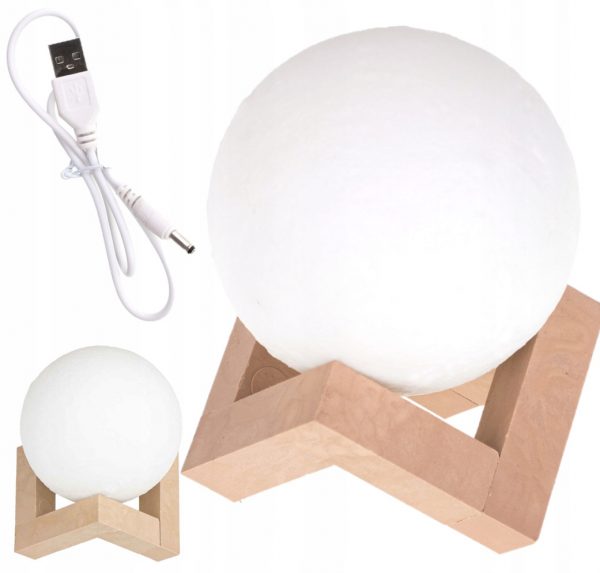 Éjszakai lámpa - hold 3D - Hold 3D dekoratív lámpa. Divatos kiegészítő minden otthonba vagy irodába. Fényforrás: LED.